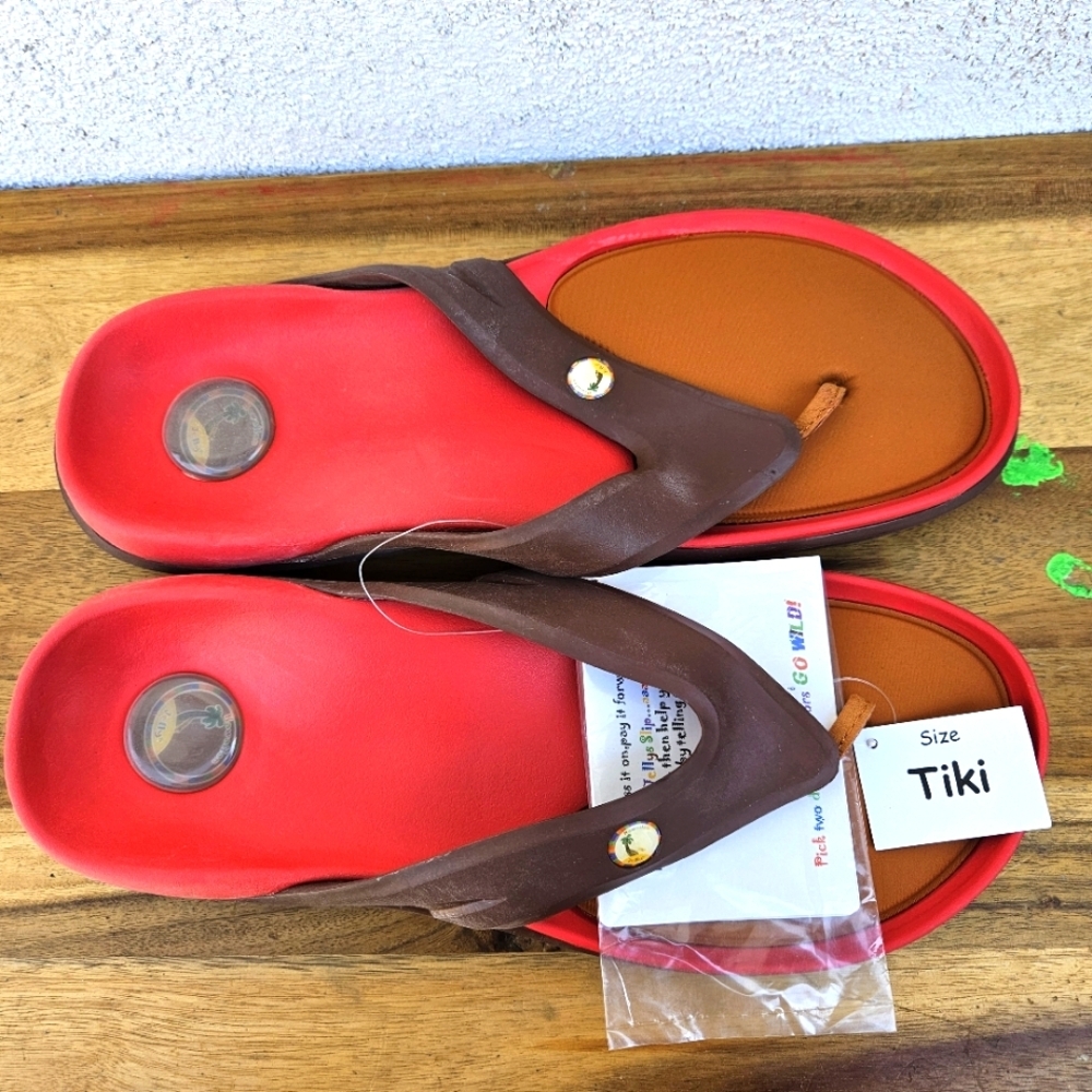 Hawaiian Jellys Ultra Comfort Kona Coffe Men Flip Flop Sandal Size 12 - Picture 8 of 15